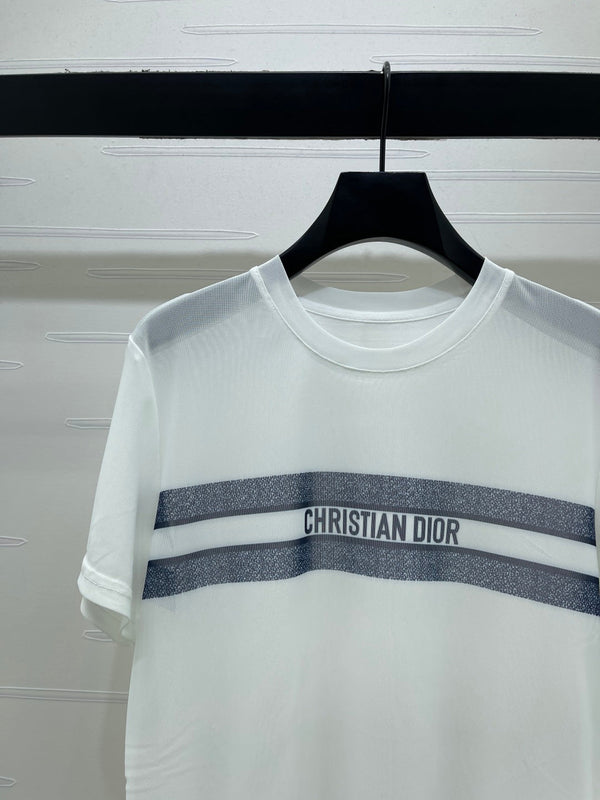 CD Mesh Logo T-Shirt White Polyester 401570