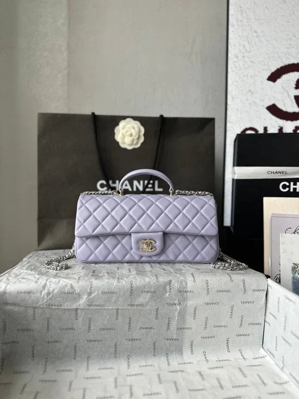 CC 2026 Flap Bag with Top Handle 25cm Lambskin