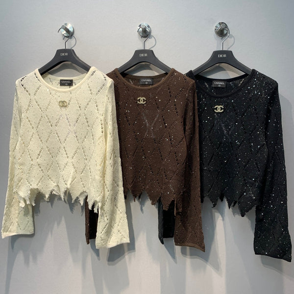 CC 26SS Openwork Knit Sweater Wool 416580
