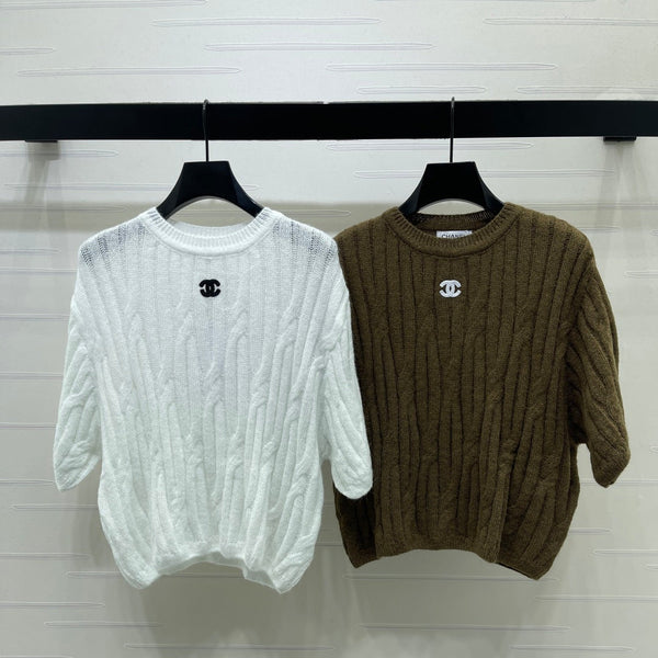 CC 26s Cable Knit Short-Sleeve T-Shirt Wool 422033