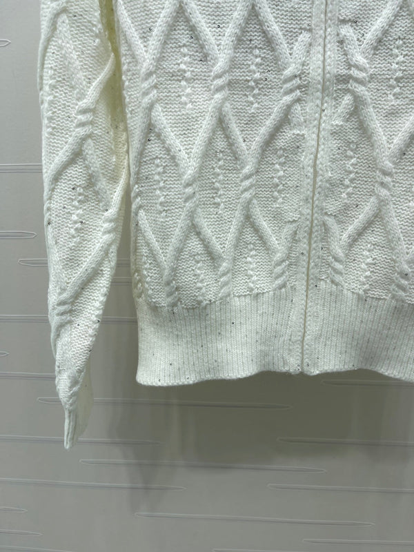 CE 26S Zip-Up Knit Cardigan Triomphe Logo Wool 430316