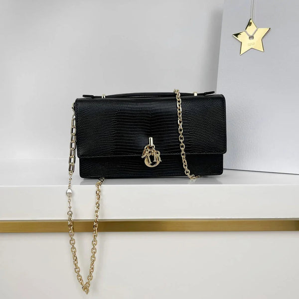 CD 2026 Pearl Clutch Bag 21cm Leather