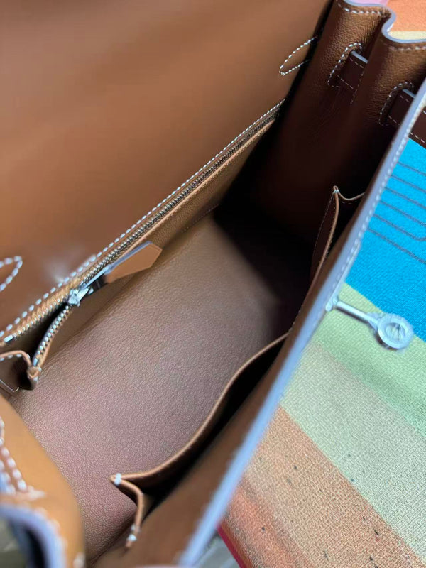 HM Birkin 25cm Brown Calfskin Sliver Hardware