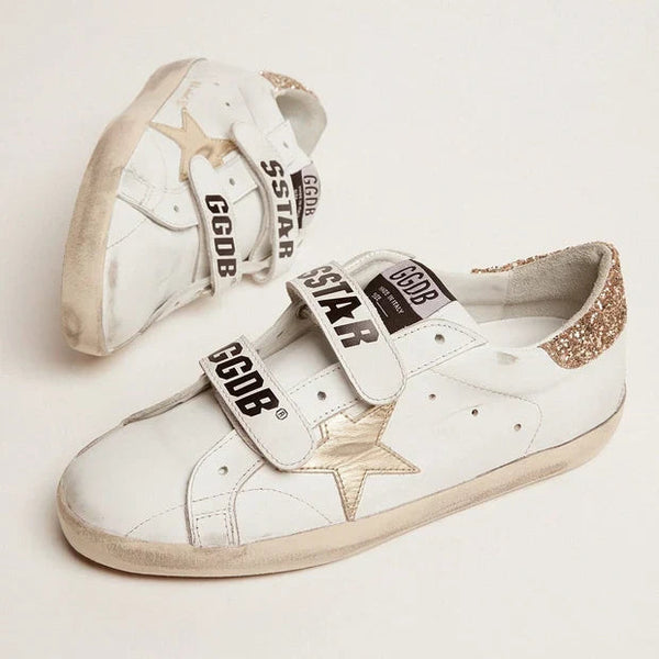 Golden Goose 2026 Old School With Gold Star Laminated Leather