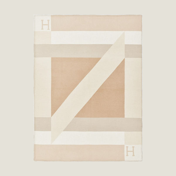 HM Drapeau Blanket Naturel and Grege Wool Cashmere