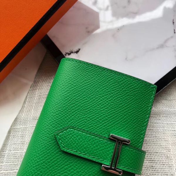 HM Bearn 10cm Mini Wallet In Bamboo Epsom Leather