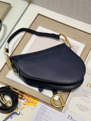CD Saddle Bag Navy Blue in Cowhide 288165