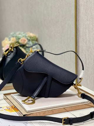 CD Saddle Bag Navy Blue in Cowhide 288165
