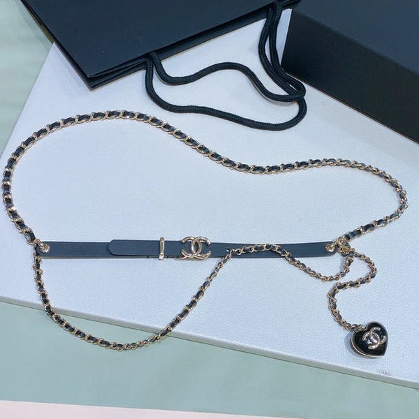 CC 2026 Double CC Leather Chain Belt