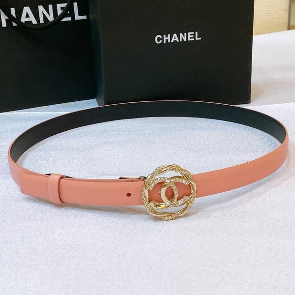 CC 2026 CC Rhinestone Twisted Belt 20mm Calfskin