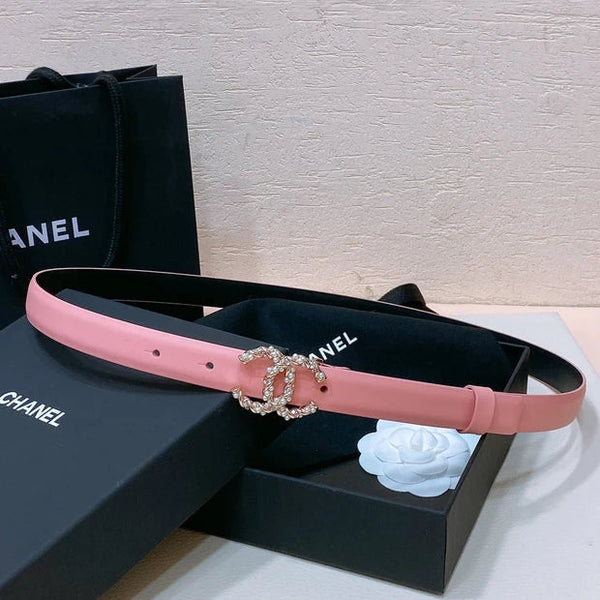 CC 2026 Pearl Rhinestone Buckle Belt 20mm Lambskin