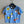 LV 25 Print Contrast Color Threaded Edge Collar T-shirt White Blue Cotton