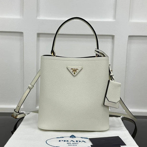 Prad 2026 Panier Saffiano Bucket Bag Calfskin