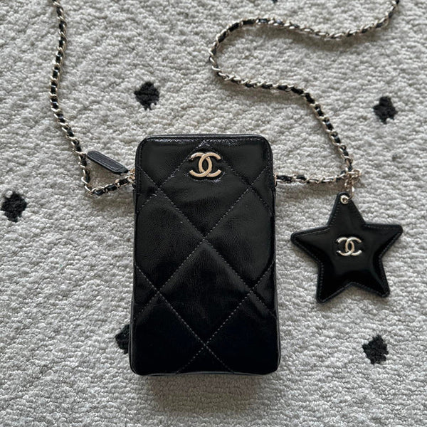 CC 2026 Phone Case With Star Calfskin