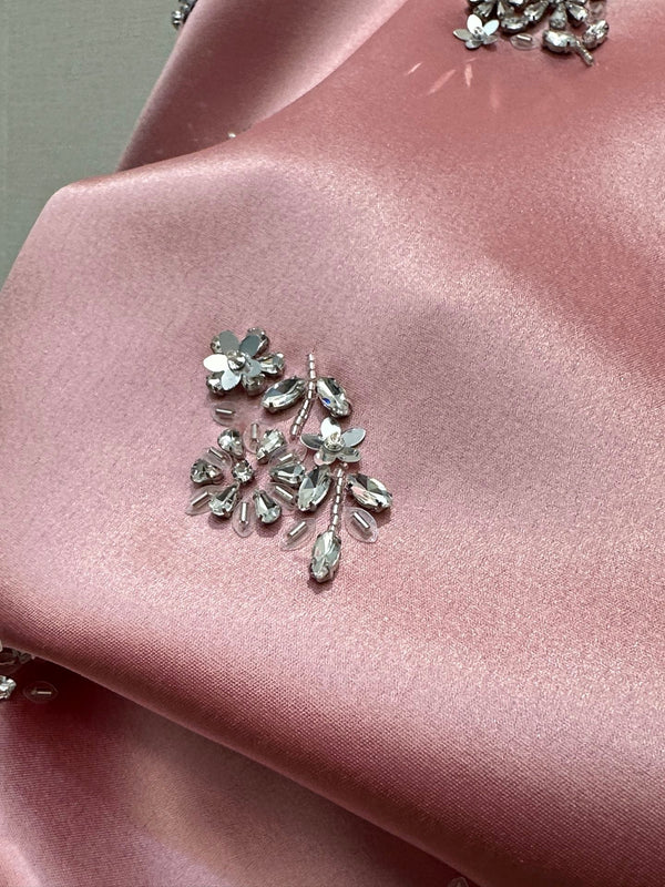 Miu Miu Mid-length Skirt Floral Rhinestone in YB Acetate Blend