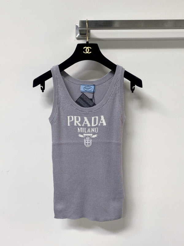 Prada Seven-Color Vest with Logo in Wool