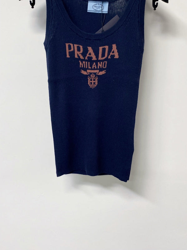 Prada Seven-Color Vest with Logo in Wool