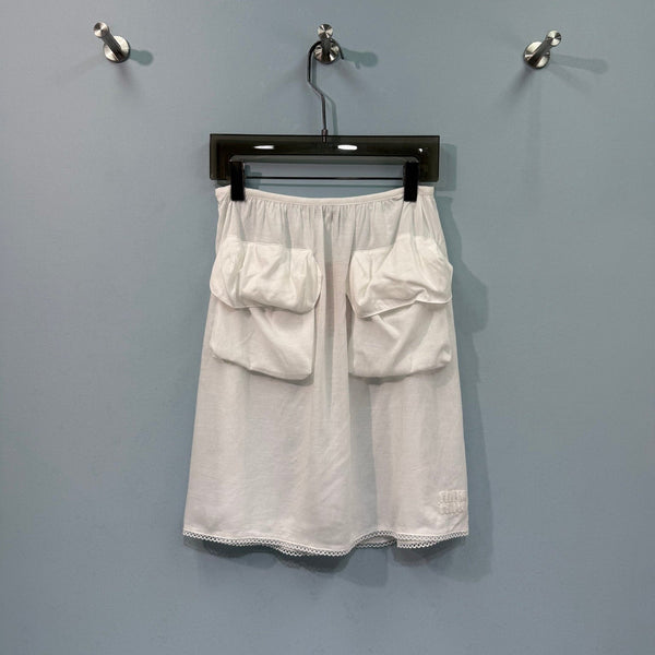 Miumiu Midi Skirt White in Cotton 207816