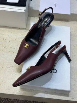 CL 26 Slingback Pumps Triomphe Logo 65mm Leather 762631