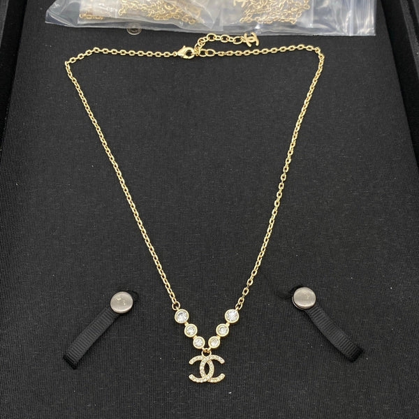 Chanel CC Pendant Gold-tone Necklace