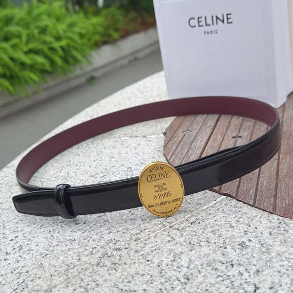 CL 2026 Double-sided Belt 2.5cm Cowhide Gold Buckle
