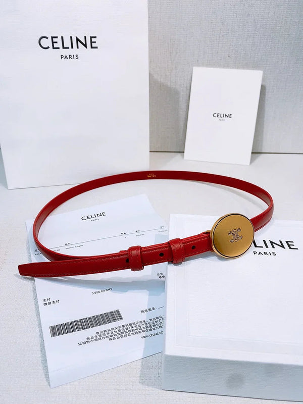 CL 2026 Leather Belt 1.3cm With Gold-plated Triomphe Buckle