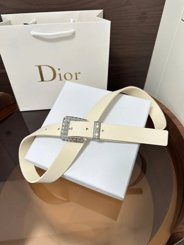 CD 2026 Cannage Belt 2.5cm Smooth Calfskin