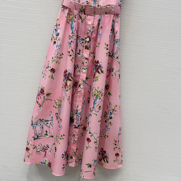 CD Dioriviera Arabesque Dress Pink Cotton 401991