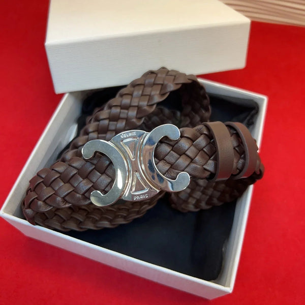 CL 2026 Arc de Triomphe Belt 3.0cm Braided Leather