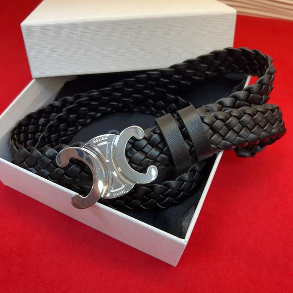 CL 2026 Arc de Triomphe Belt 3.0cm Braided Leather
