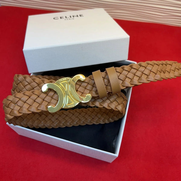 CL 2026 Arc de Triomphe Belt 3.0cm Braided Leather