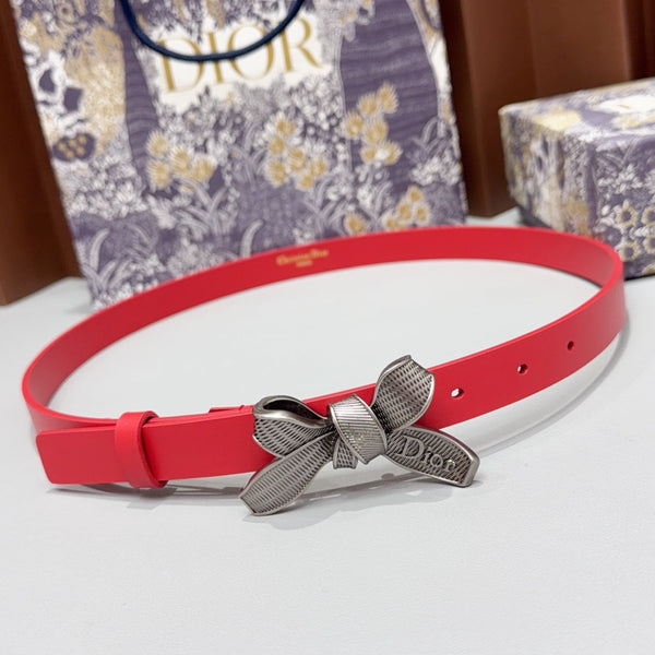 CD 2026 Bow Belt 2.0cm Leather GHW 213325