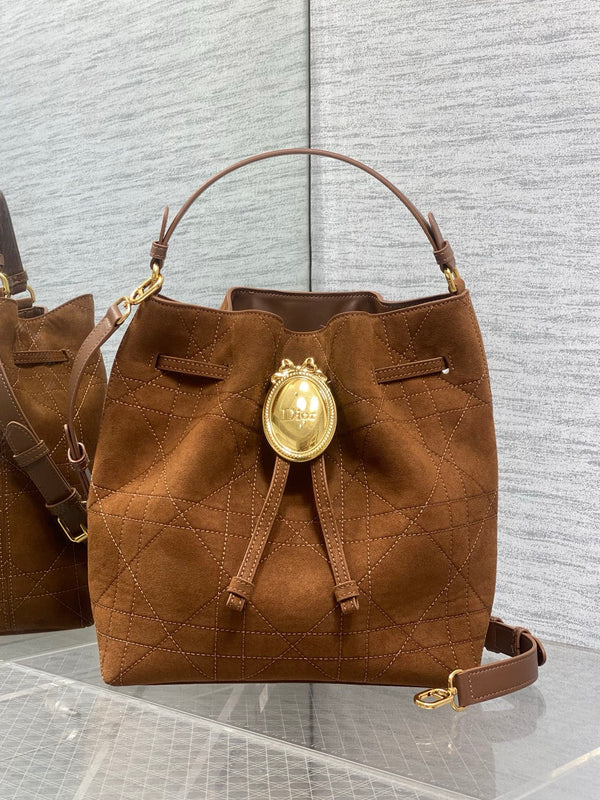 CD 2026 Bucket Bag 27cm Suede Lambskin