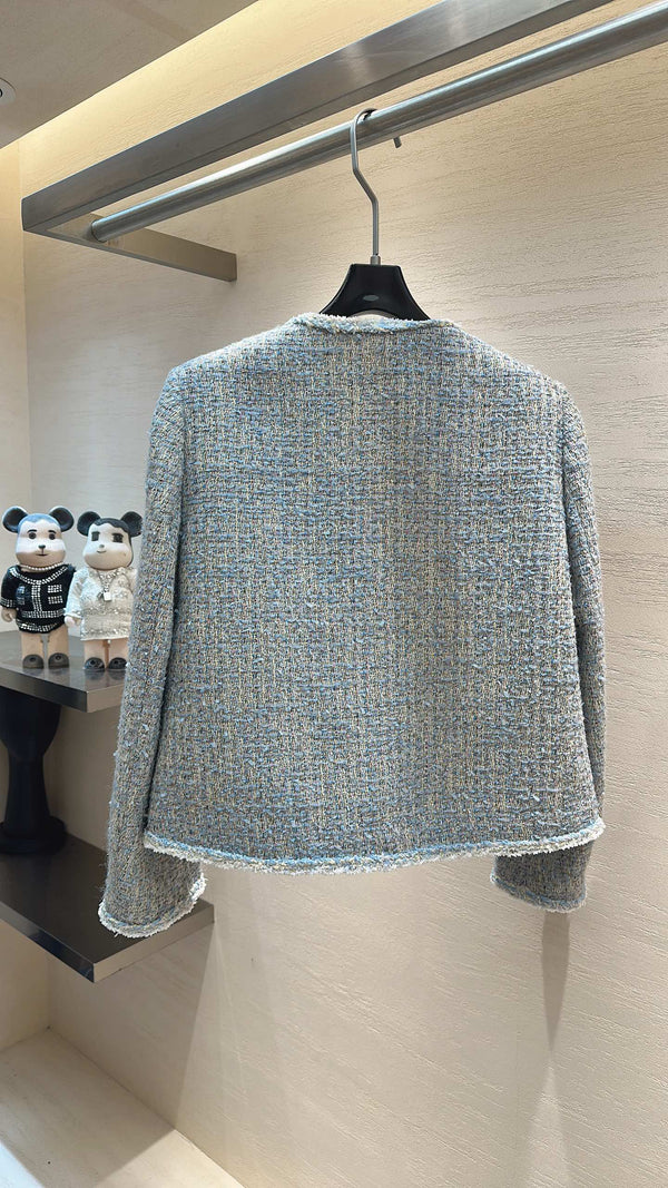 CC Jacket Jade Buttons Blue Multicolor Tweed 415645