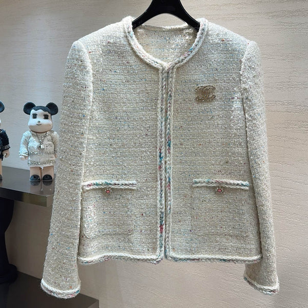 CC Cropped Jacket Cream Tweed 415608