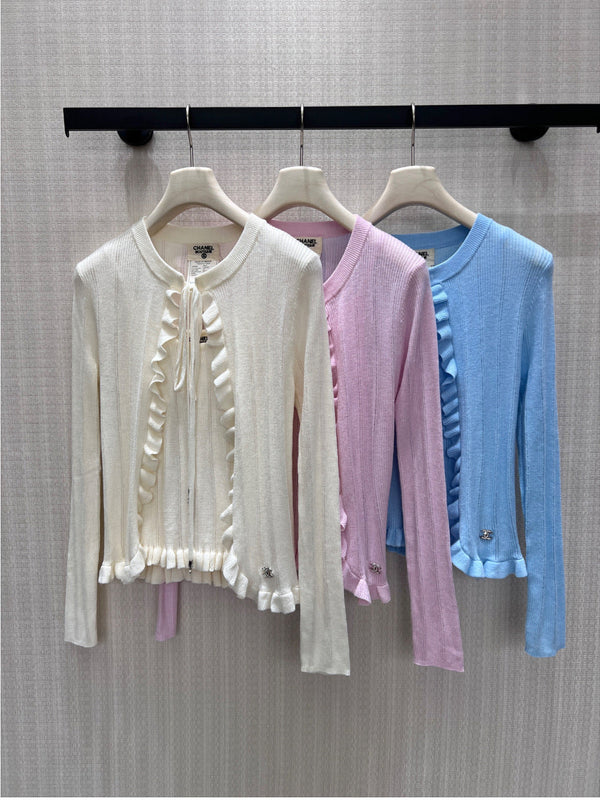 CC 2026 Two-piece Knit Set With Ruffled Details Cashmere 827627
