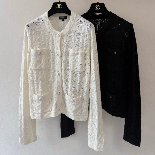 CC 26s Diamond Pattern Knit Cardigan Wool Cotton 423141