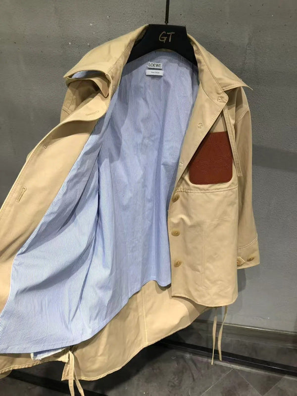 Loewe 2026 Anagram Parka Jacket Beige Cotton