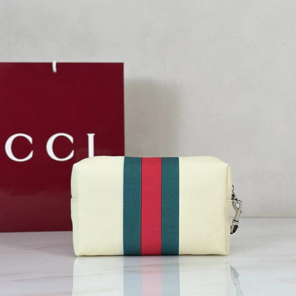 GG 2026 Positano Bag 23cm Cream Red Green Canvas