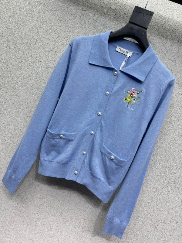 CD 2026 Knitted Wool Cardigan With Flower 913239
