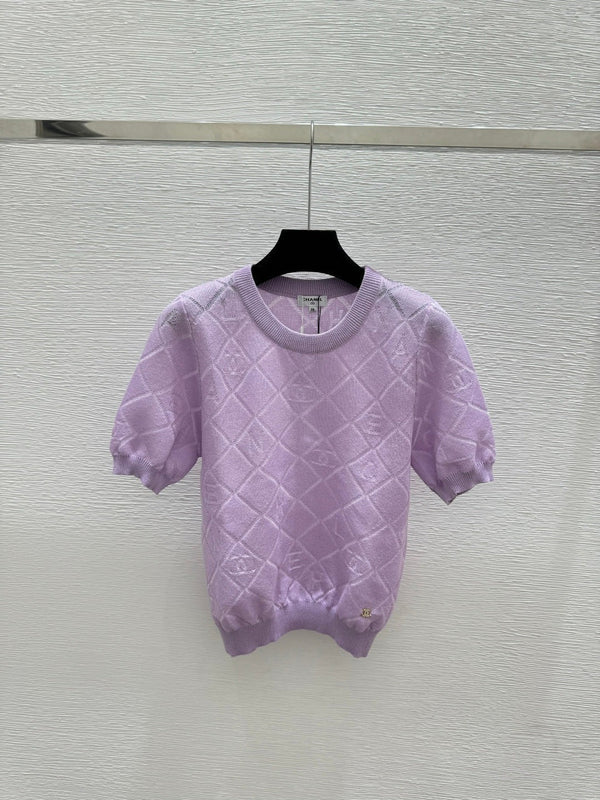 CC 2026 Round Neck Knitted Short-Sleeve Tencel Wool 397720