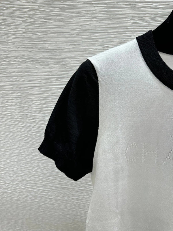CC 2026 Simple Crew Neck Knitted Short-Sleeve Wool Tencel 397722