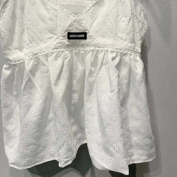 Miu 2026 Tank Top White Cotton 400379