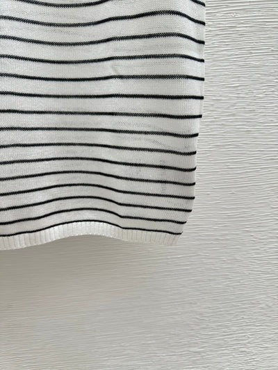 Miu 2026 Striped Sleeveless Knit Vest Cotton 341375