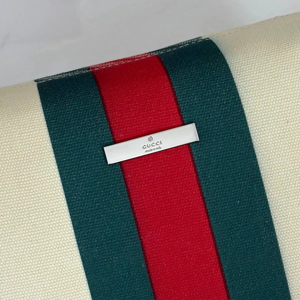 GG 2026 Positano Bag 23cm Cream Red Green Canvas