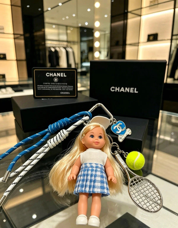CC Tennis-themed Doll Bag Charm Blue