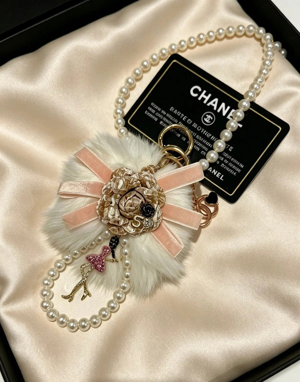 CC Faux-fur Pom-pom Bag Charm