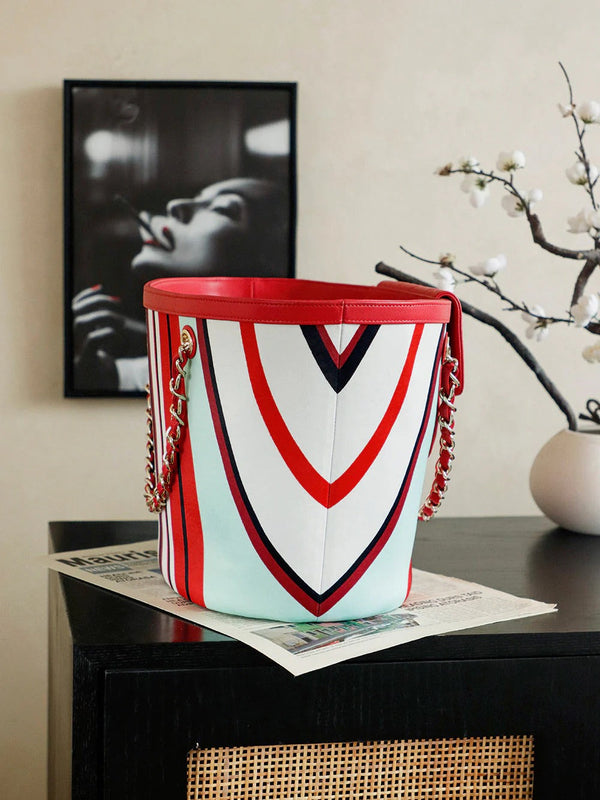 CC 2026 Bag 54cm Red Mix Colors Canvas Leather