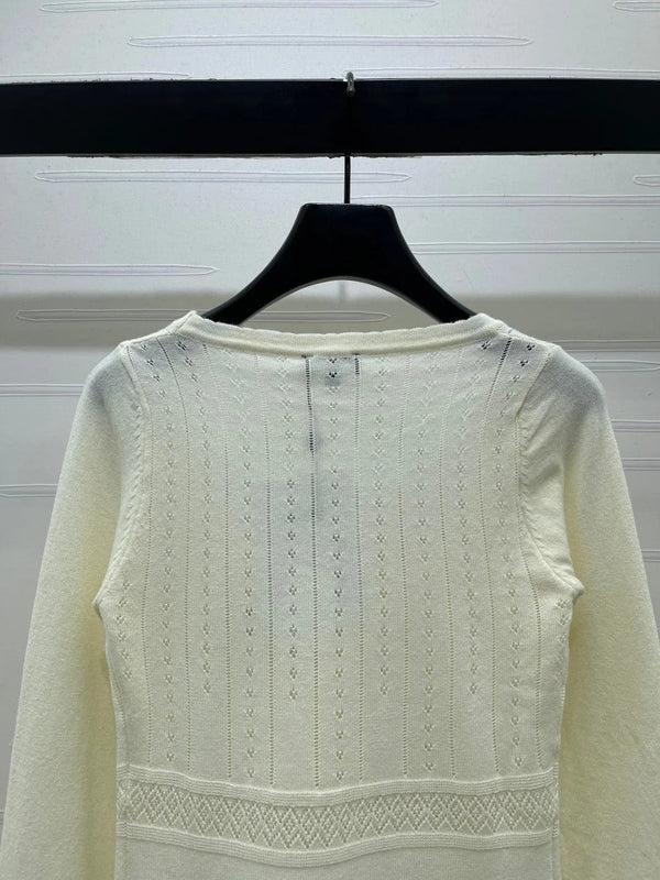 Chanel 2026 Square Knit Long-sleeved Top Wool 292169