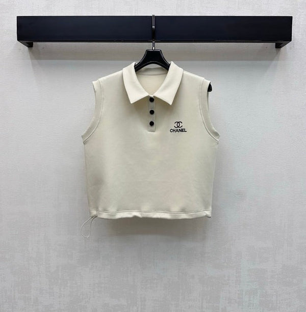 Chanel 2026 Vest And Shorts Set Cream Polyester 314910